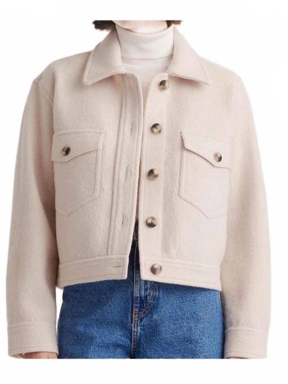Wilfred Free Aritzia merino wool cropped jacket